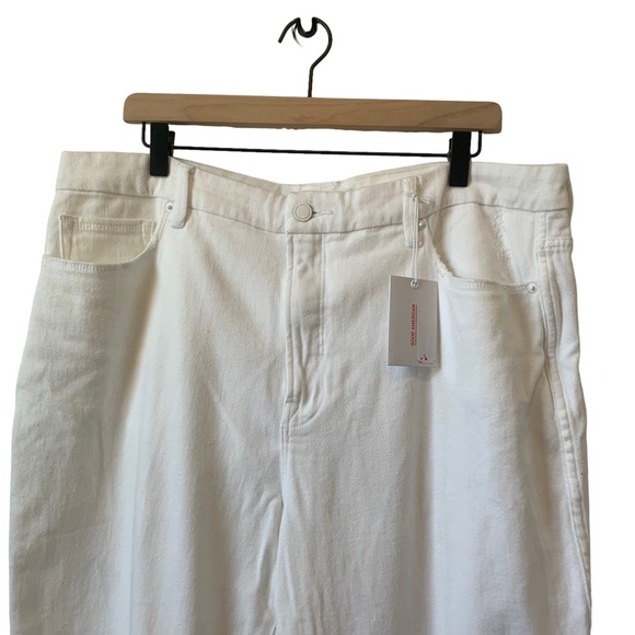 Good American Good Curve White Jeans Plus Size Comfort Stretch with distressing - Picture 8 of 9